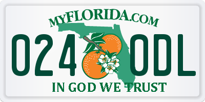 FL license plate 0240DL