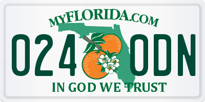 FL license plate 0240DN
