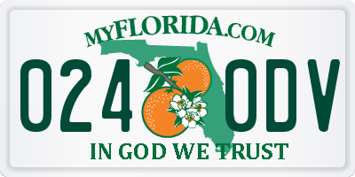 FL license plate 0240DV