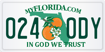 FL license plate 0240DY