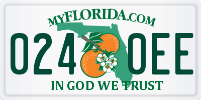FL license plate 0240EE
