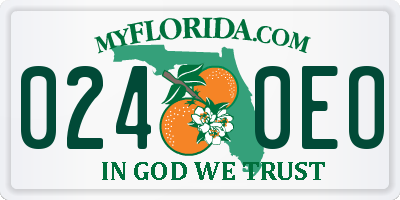 FL license plate 0240EO