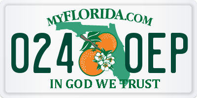 FL license plate 0240EP