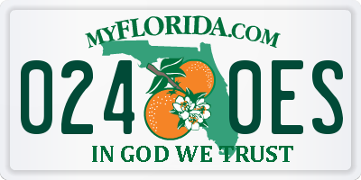 FL license plate 0240ES
