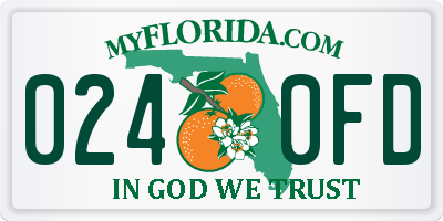 FL license plate 0240FD