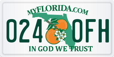 FL license plate 0240FH