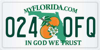 FL license plate 0240FQ