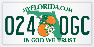 FL license plate 0240GC