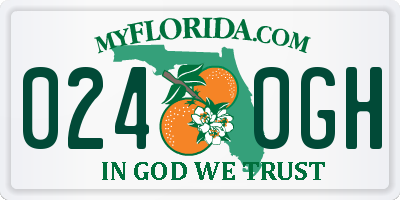 FL license plate 0240GH