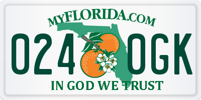 FL license plate 0240GK