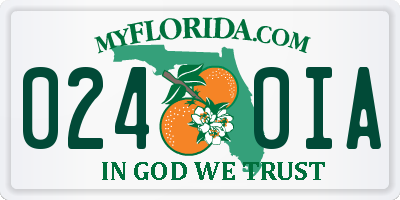 FL license plate 0240IA