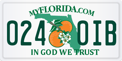 FL license plate 0240IB