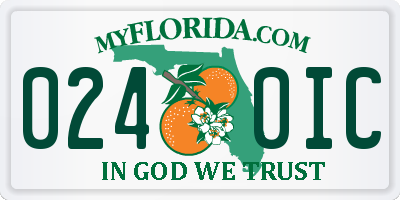 FL license plate 0240IC
