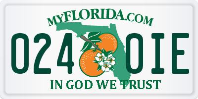 FL license plate 0240IE