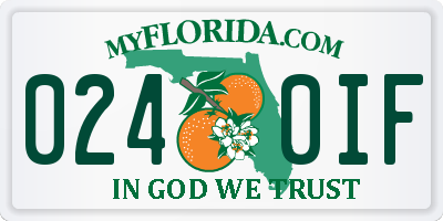 FL license plate 0240IF