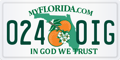 FL license plate 0240IG