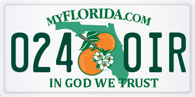 FL license plate 0240IR