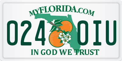 FL license plate 0240IU