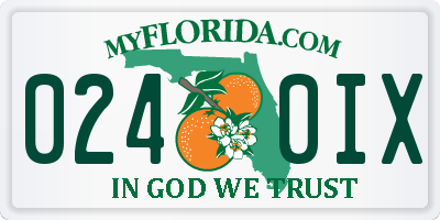 FL license plate 0240IX