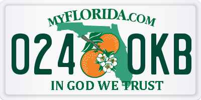 FL license plate 0240KB