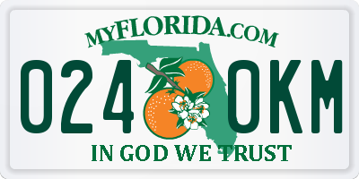 FL license plate 0240KM