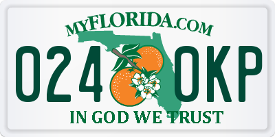 FL license plate 0240KP