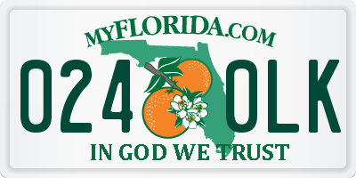 FL license plate 0240LK