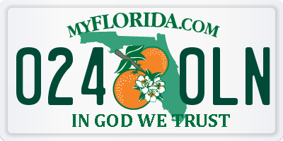 FL license plate 0240LN