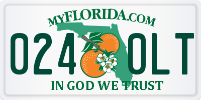 FL license plate 0240LT