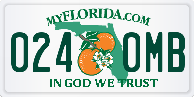 FL license plate 0240MB