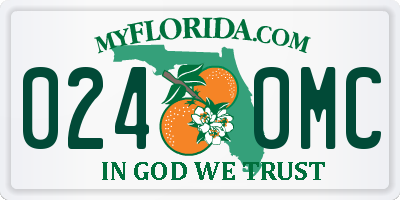 FL license plate 0240MC