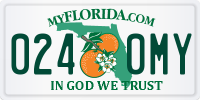 FL license plate 0240MY