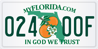 FL license plate 0240OF
