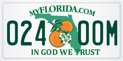 FL license plate 0240OM
