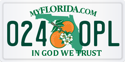 FL license plate 0240PL