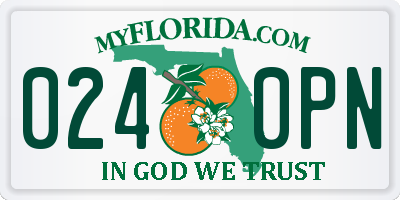 FL license plate 0240PN