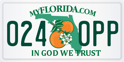 FL license plate 0240PP