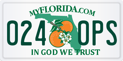 FL license plate 0240PS