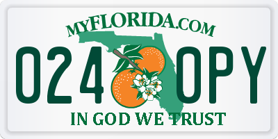 FL license plate 0240PY