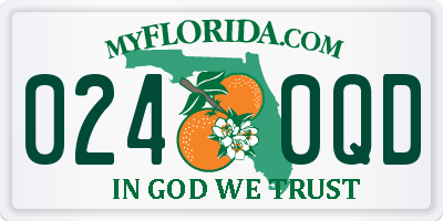 FL license plate 0240QD