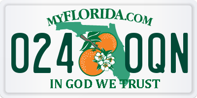 FL license plate 0240QN