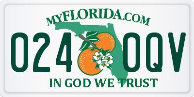 FL license plate 0240QV