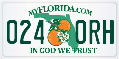 FL license plate 0240RH