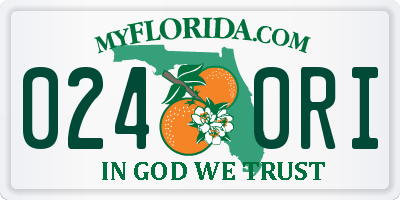 FL license plate 0240RI