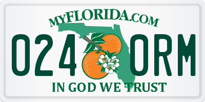 FL license plate 0240RM