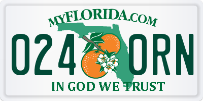 FL license plate 0240RN
