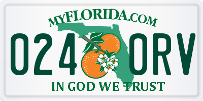 FL license plate 0240RV