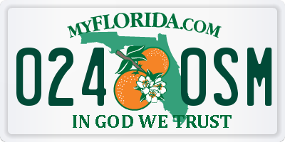 FL license plate 0240SM