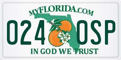 FL license plate 0240SP