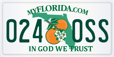 FL license plate 0240SS